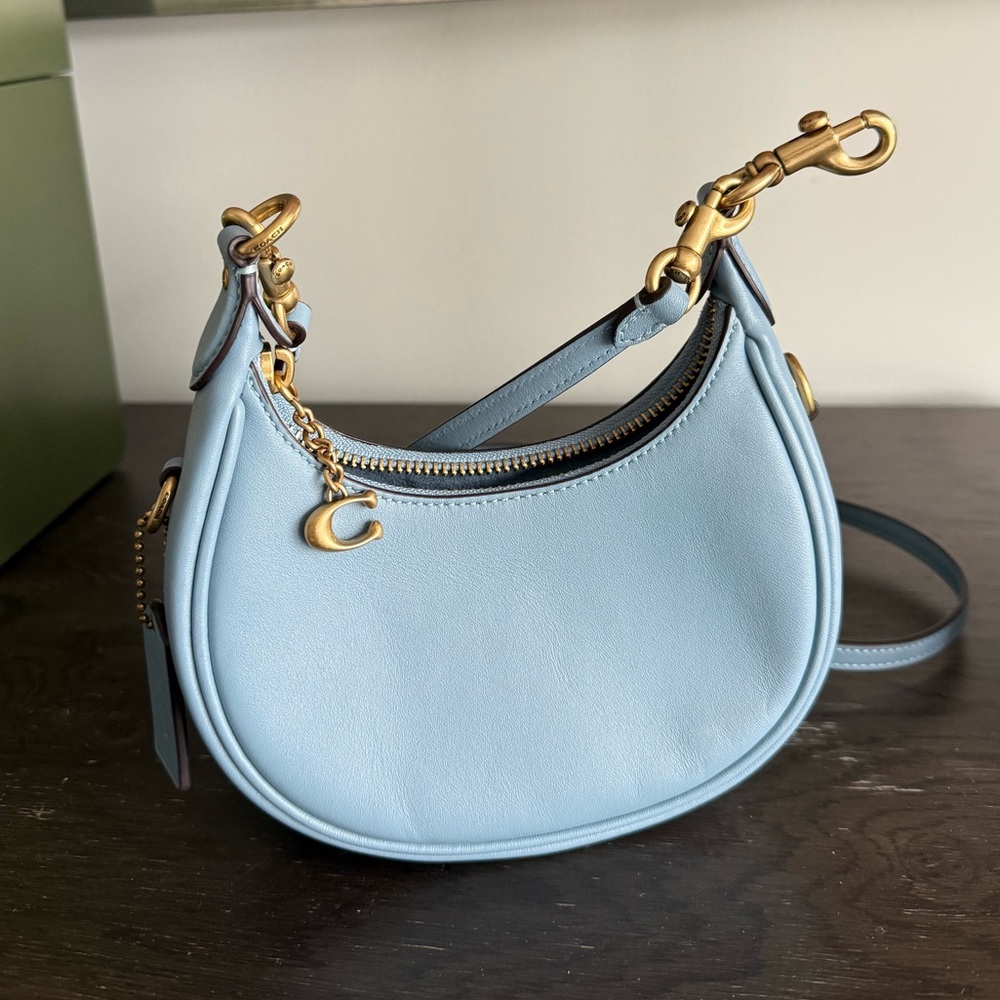 Coach Small Blue Leather Handbag